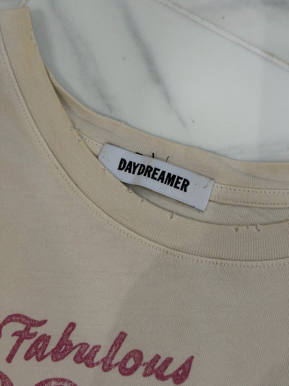 Daydreamer Johnny Cash Graphic Tee Cream Pink Outlaw Music Size L - Picture 10 of 10